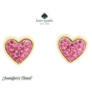 Kate Spade Pave Heart Stud Earrings / NWT